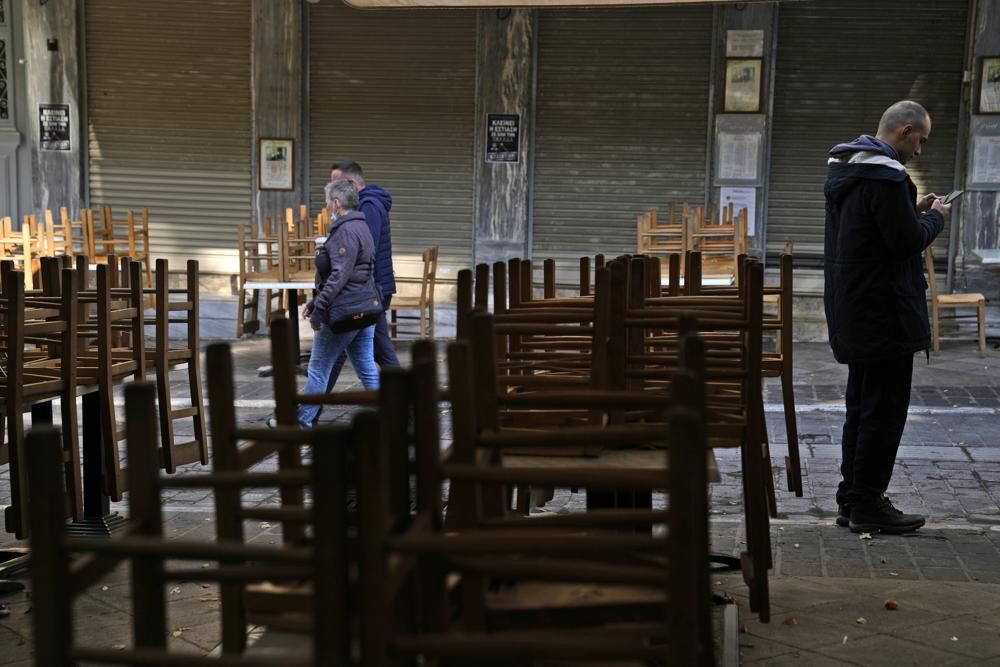 Closed restaurant in Athens, Greece